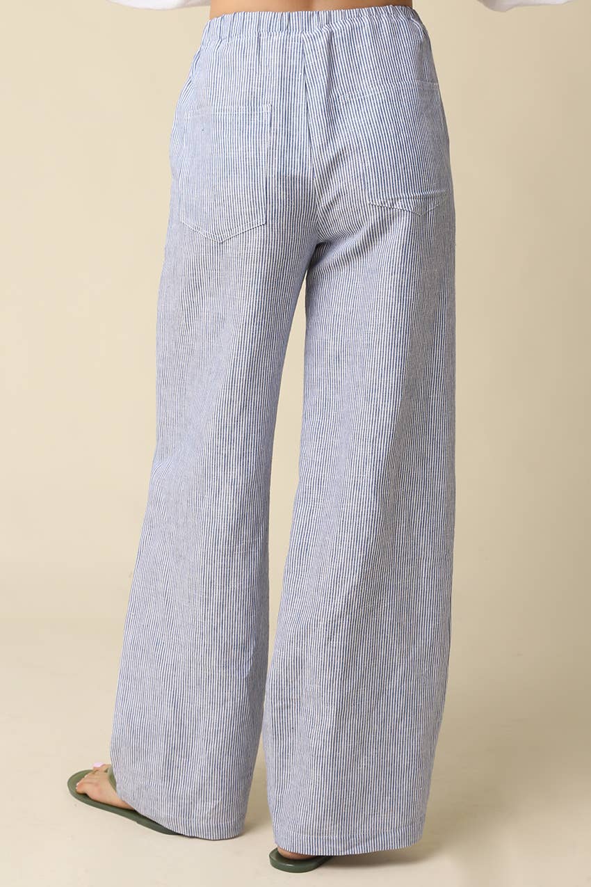 Sky Linen Wide Leg Pants