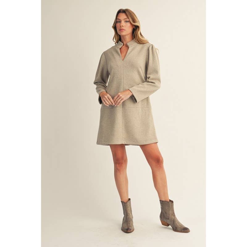 The Sutton Split-Neck Dress