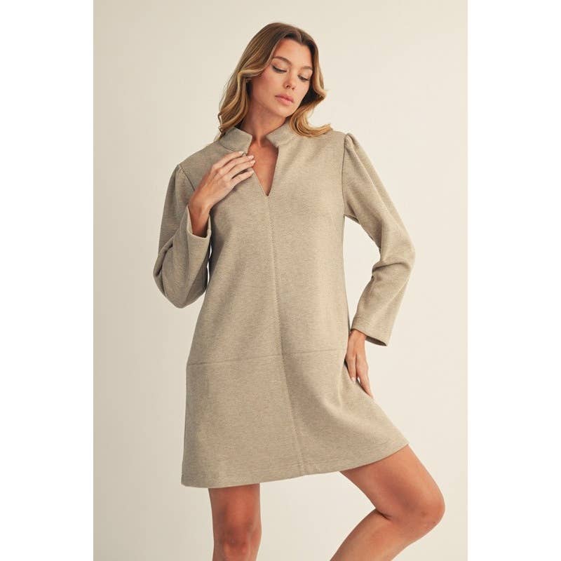 The Sutton Split-Neck Dress