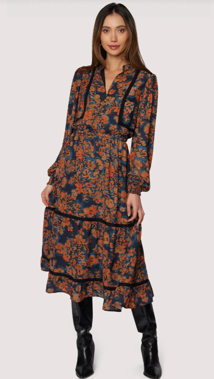 Embers Bloom Midi Dress