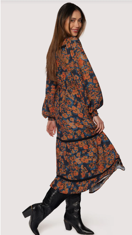 Embers Bloom Midi Dress