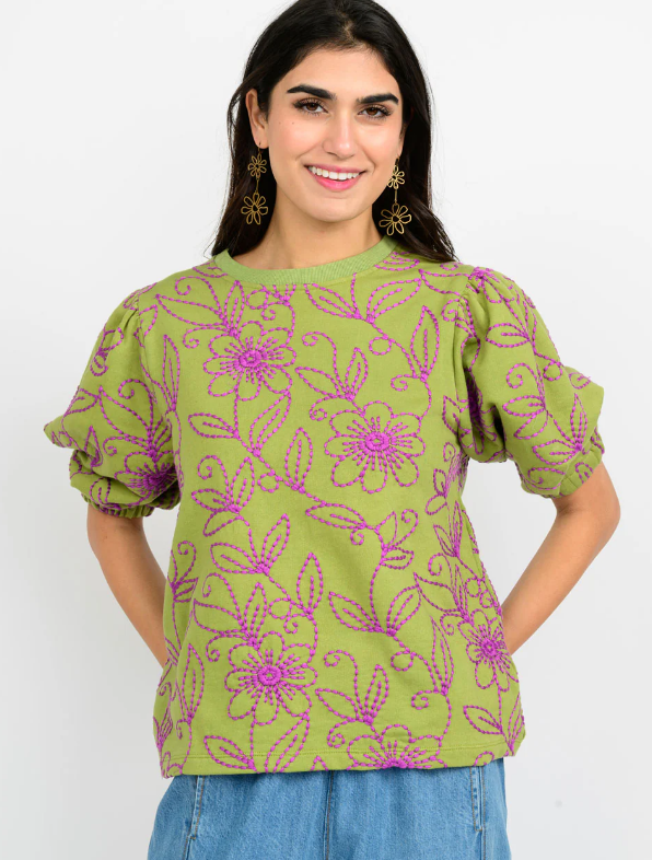 Floral Vines Knit Top
