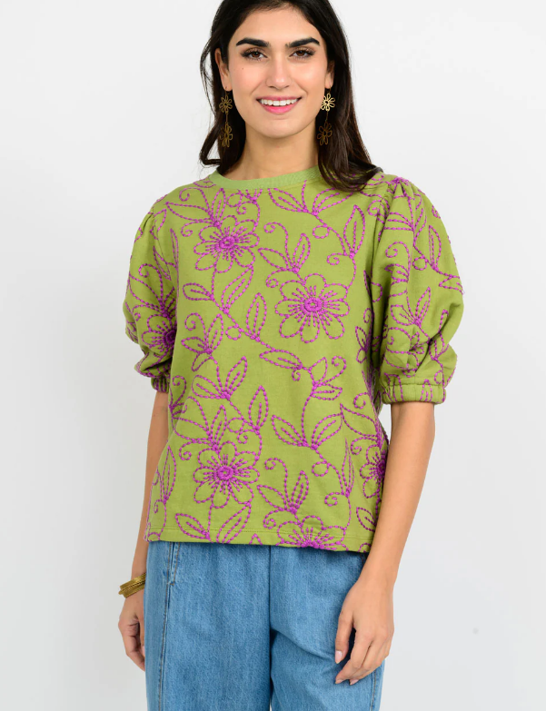 Floral Vines Knit Top