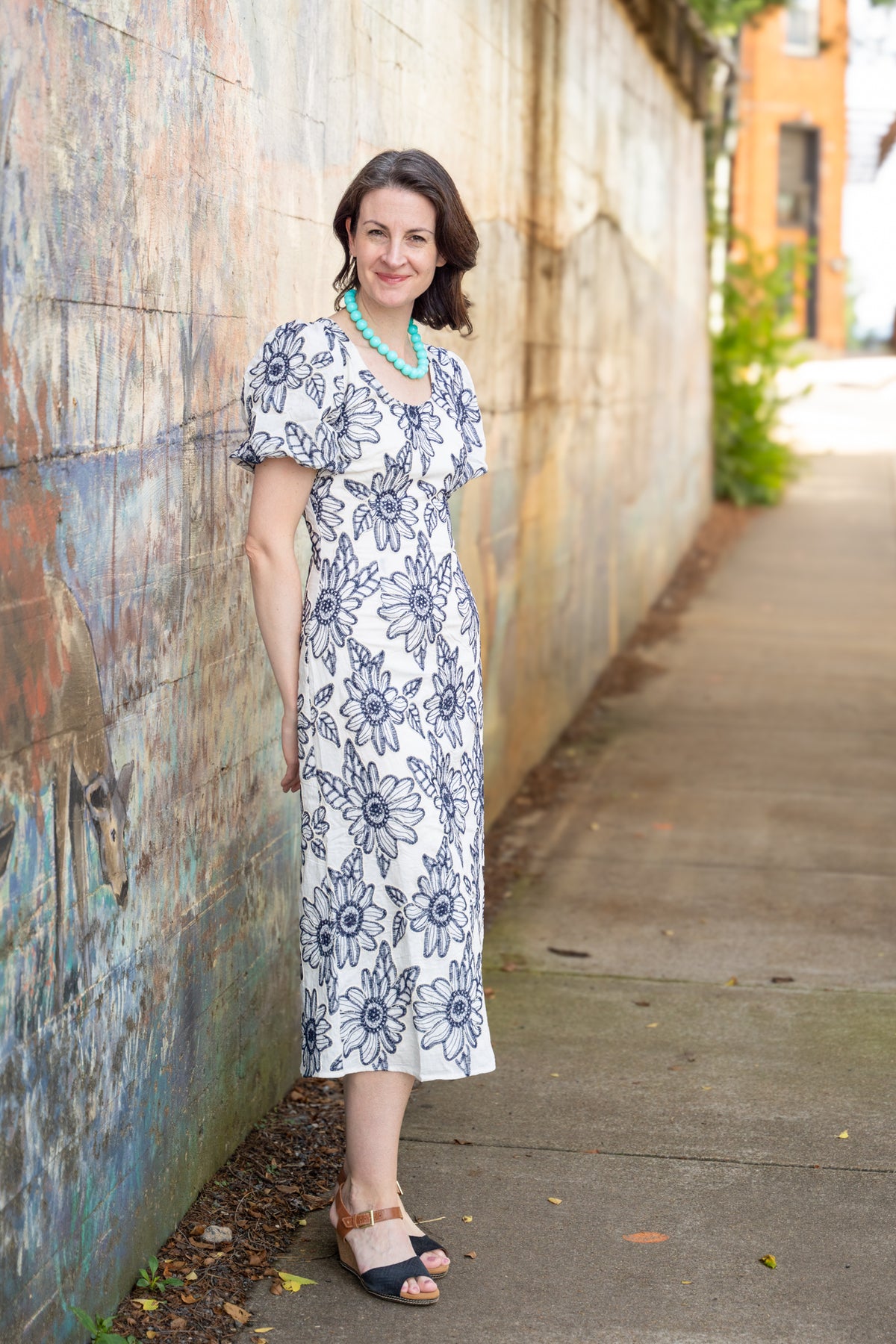 Betsy Black & Ivory Midi Dress