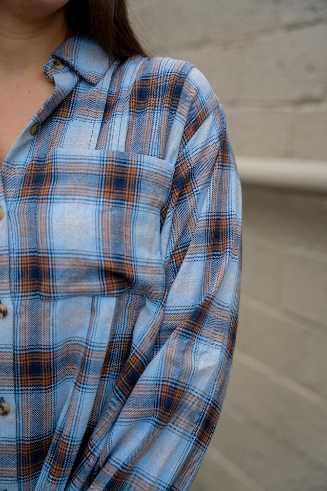 Tucked & Plaid Shirt Dress