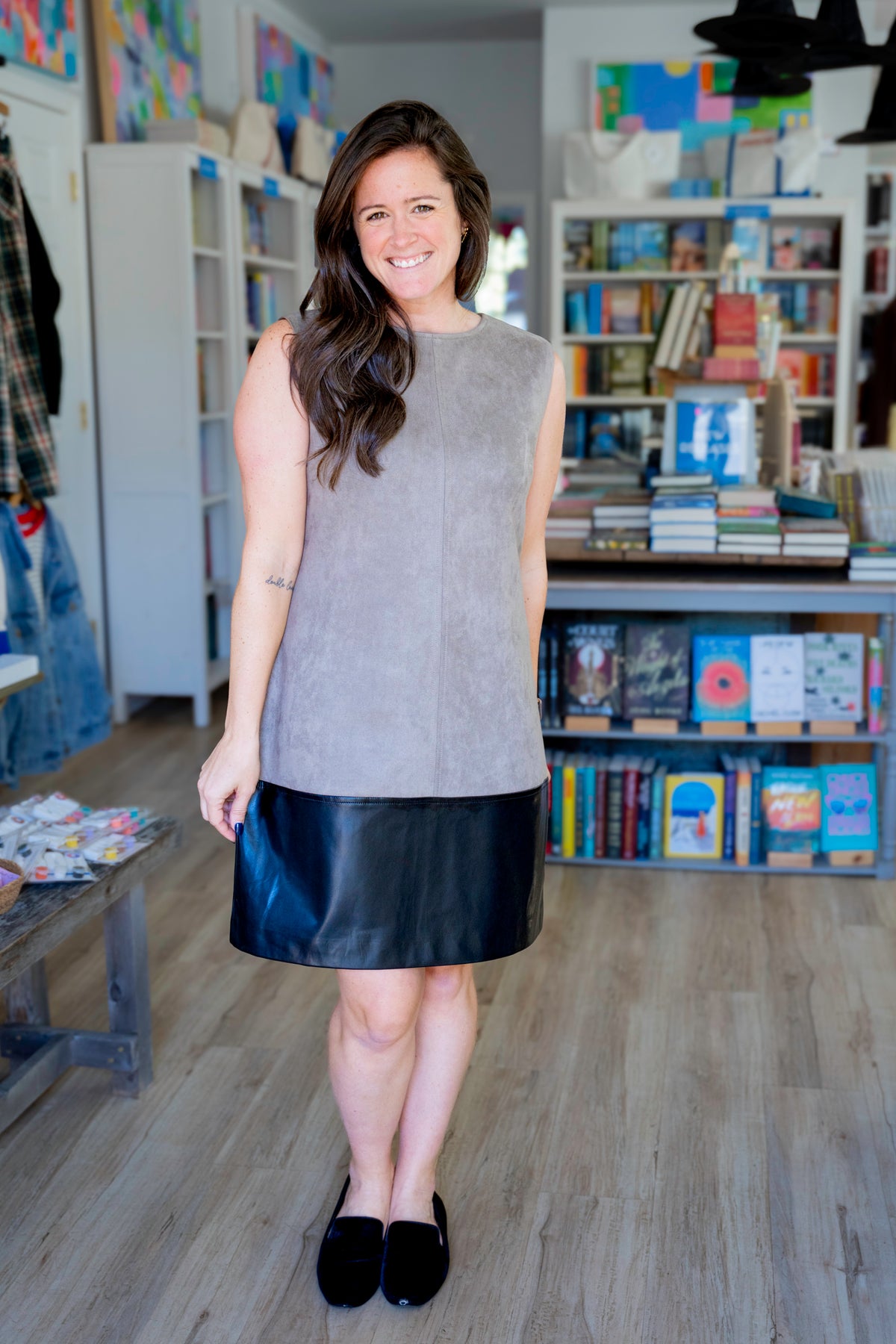 Stone Mixed Media Dress