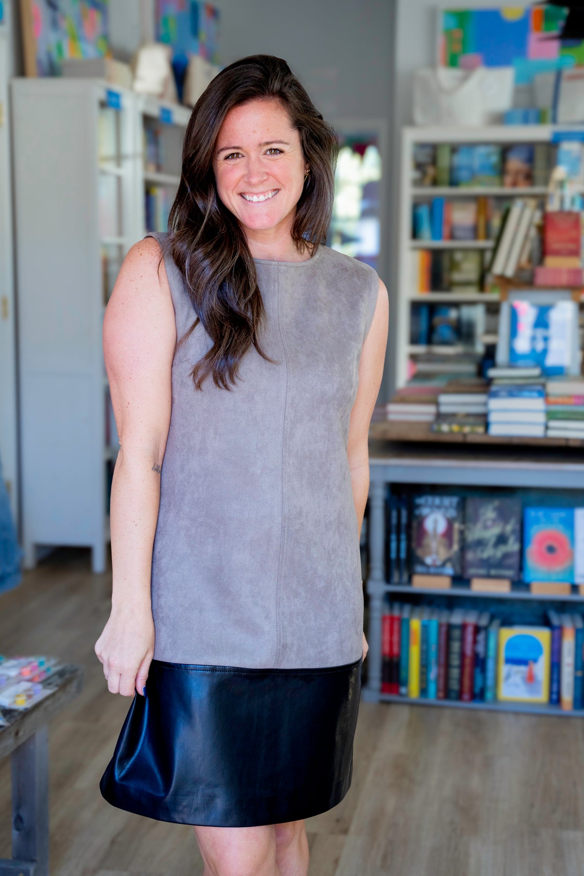 Stone Mixed Media Dress
