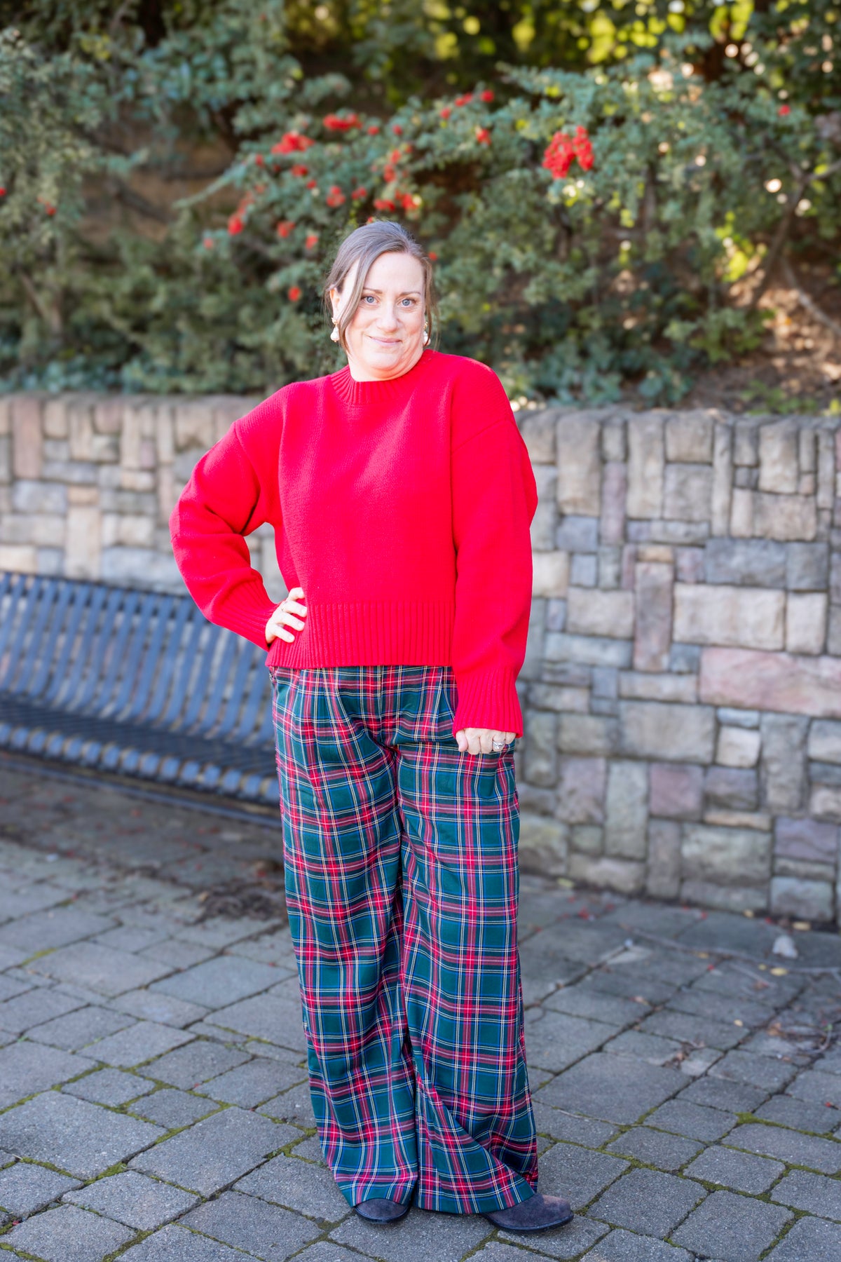 Tartan Wide Leg Pants