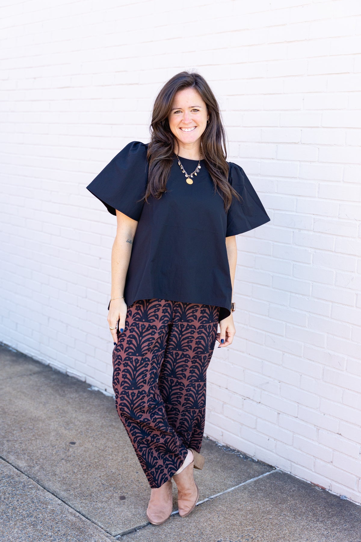 Puff Sleeve Hi-Lo Blouse