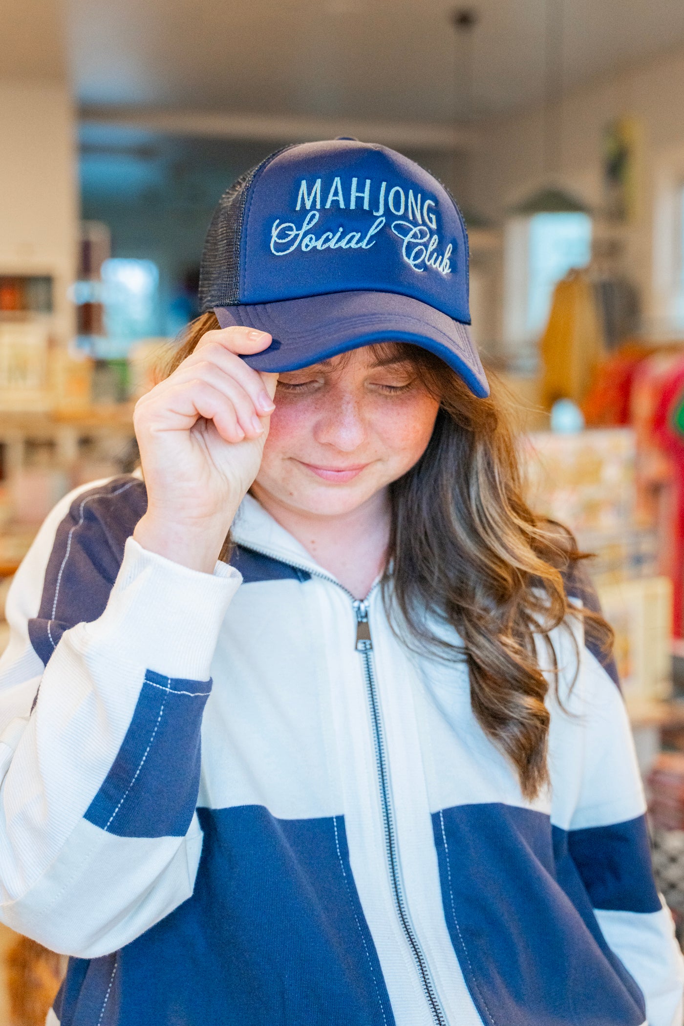 Mahjong Social Club Embroidered Trucker Hat