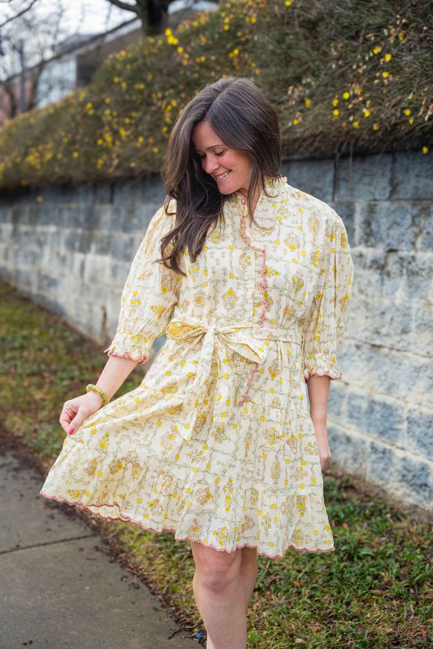 Trellis Flowers Mini Dress