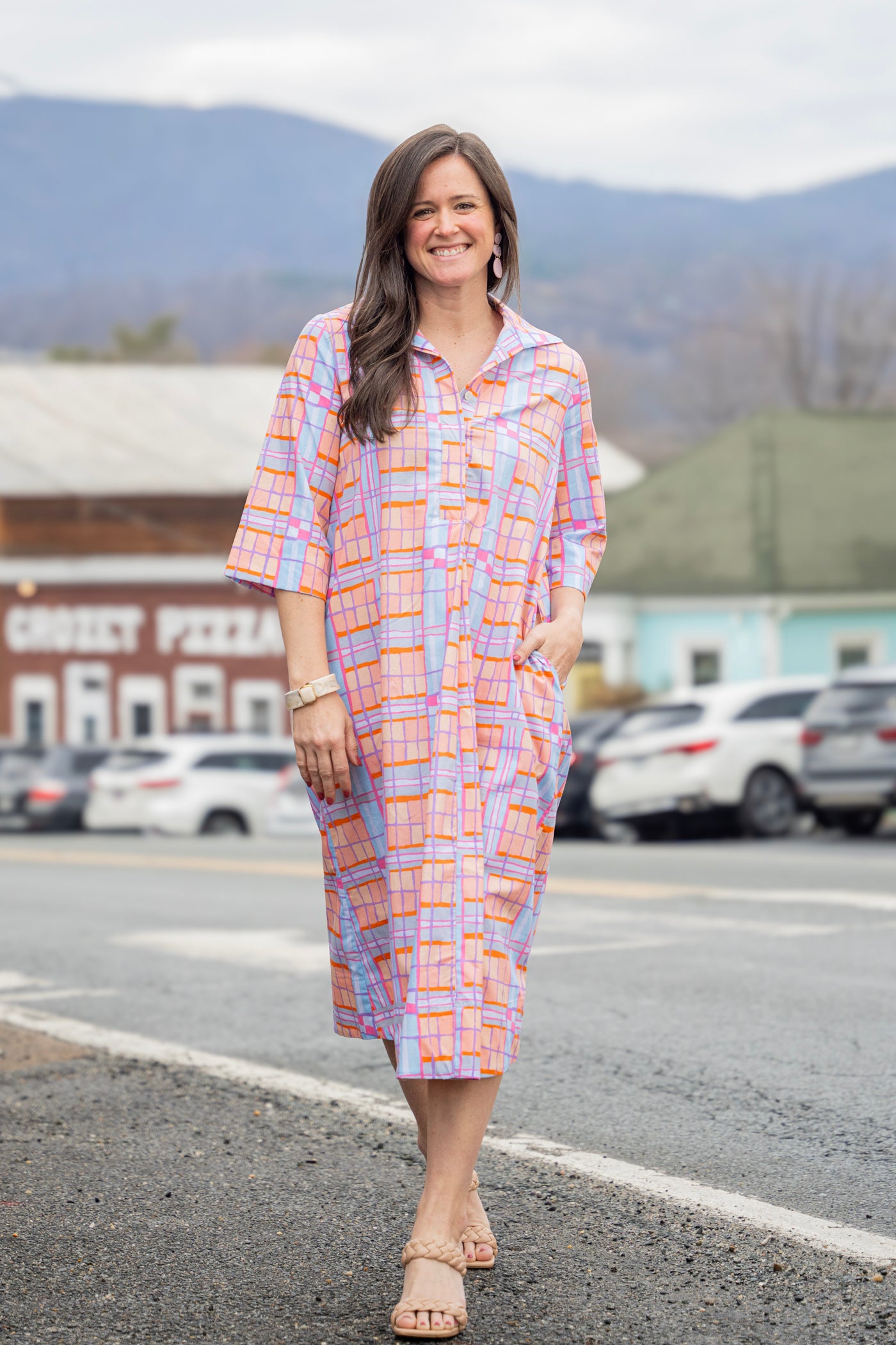 Plaid Midi Swing Dress