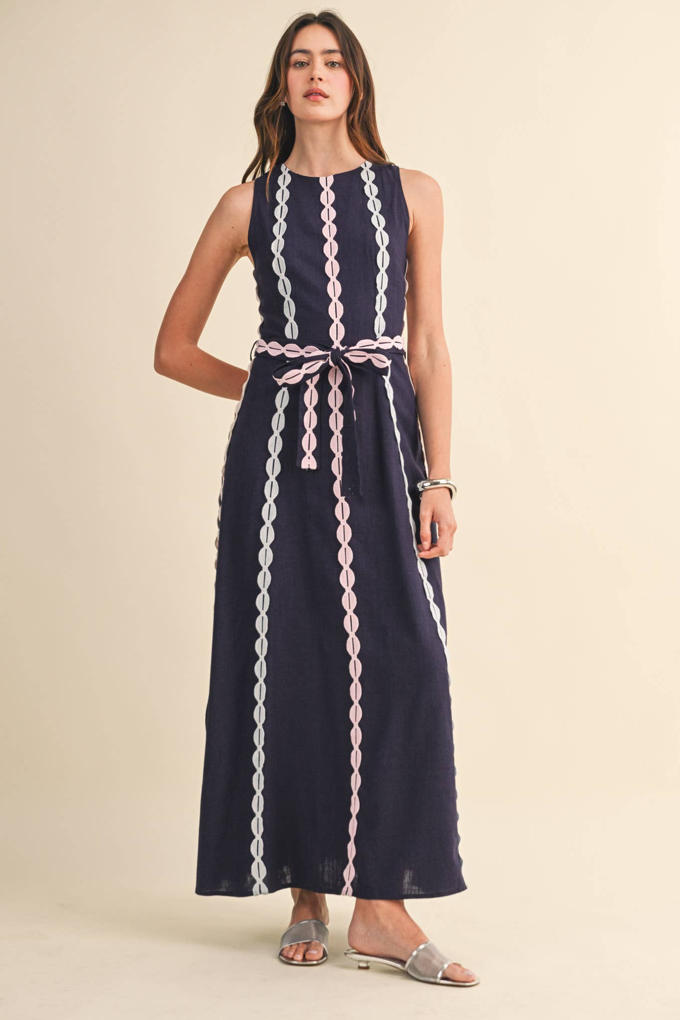 The Crochet Trim Midi Dress