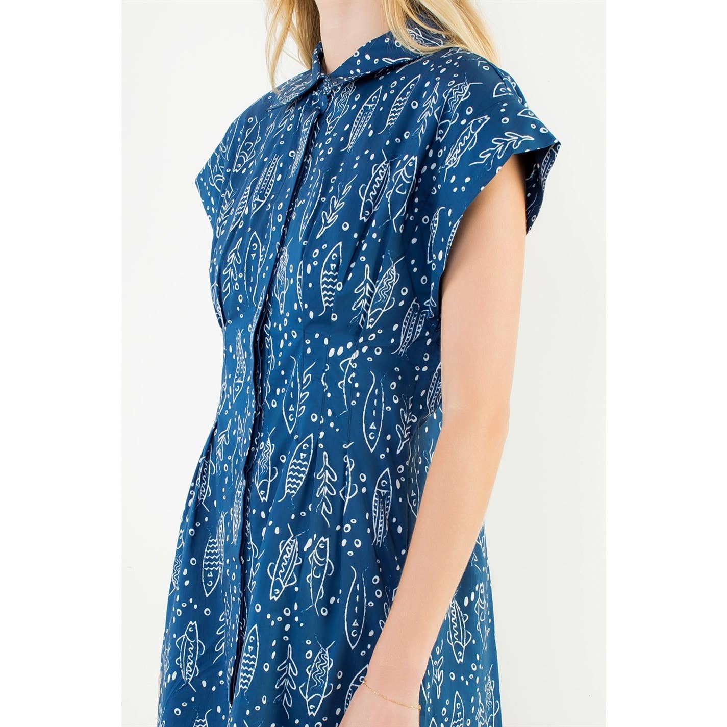 Short Sleeve Fish Print Dress