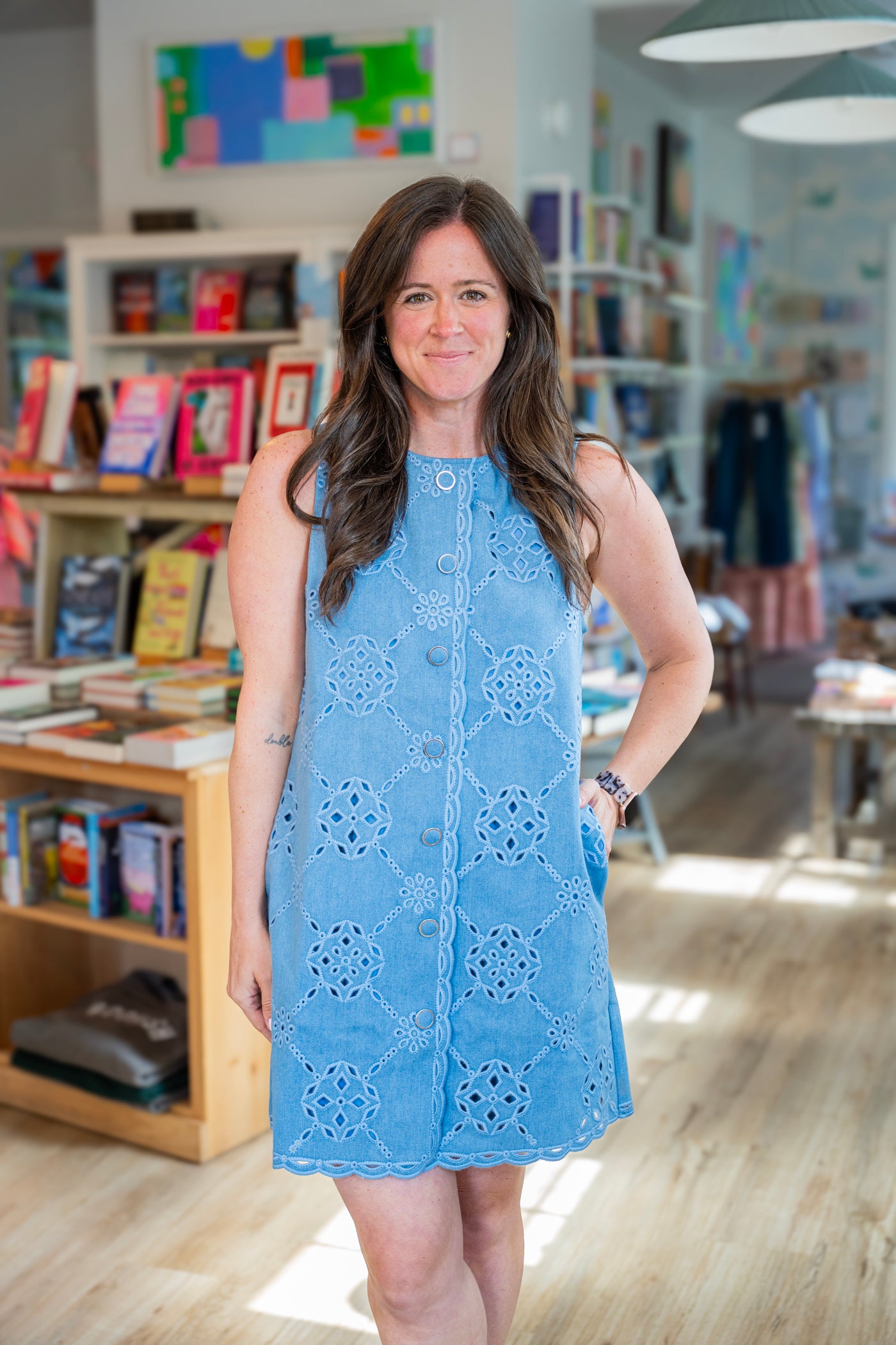 The Patter Button Denim Dress