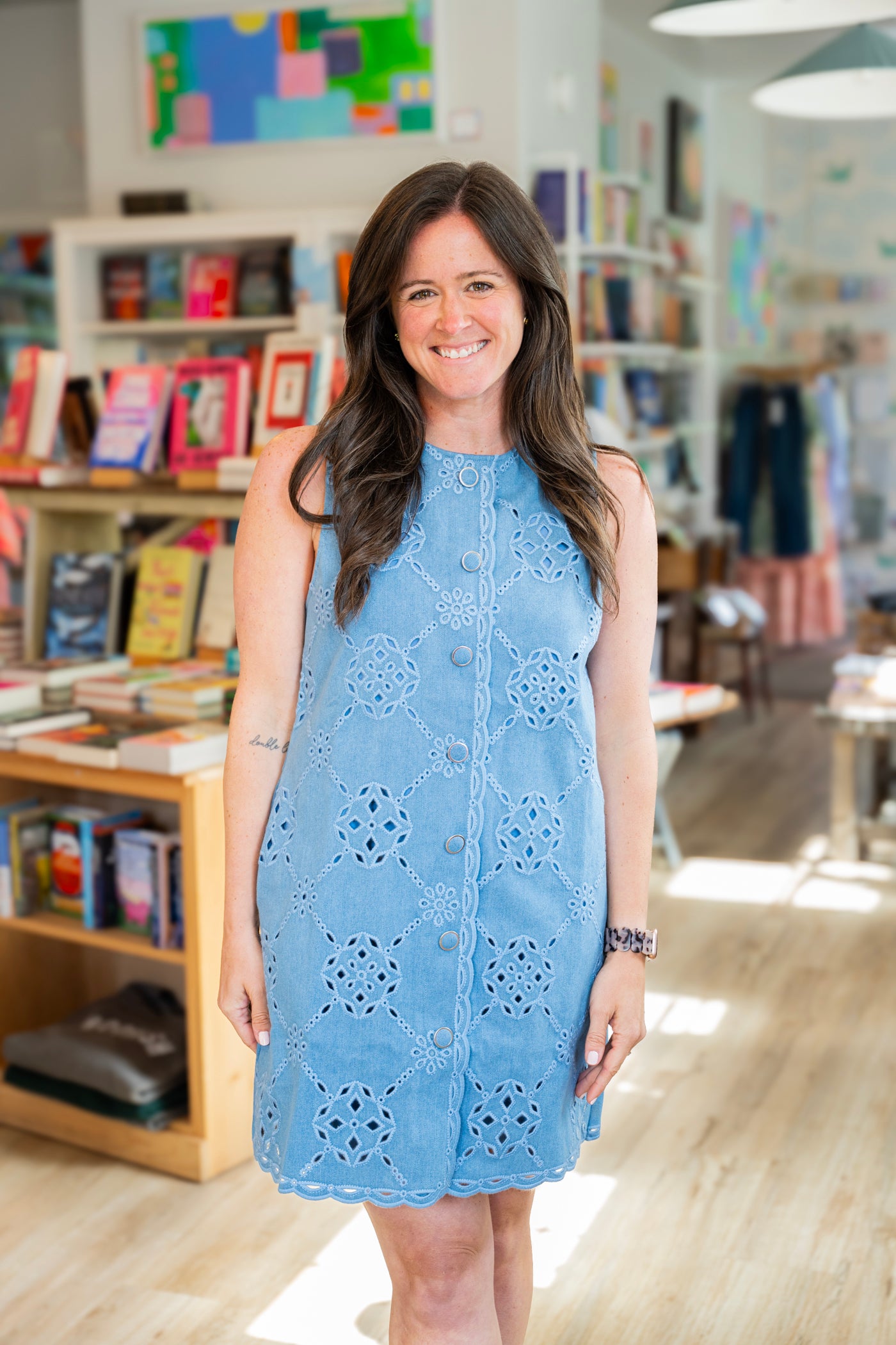 The Patter Button Denim Dress