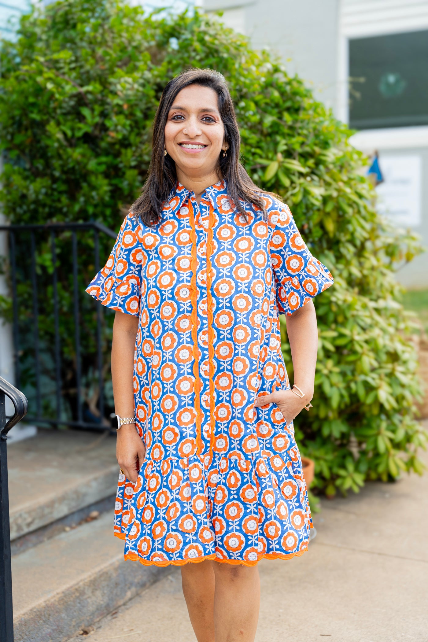 Scalloped Shirt Dress