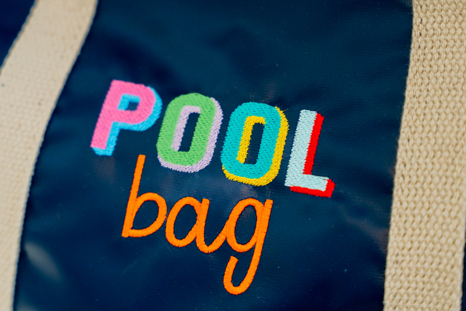 Pool Bag Navy Embroidered Big Sur Tote
