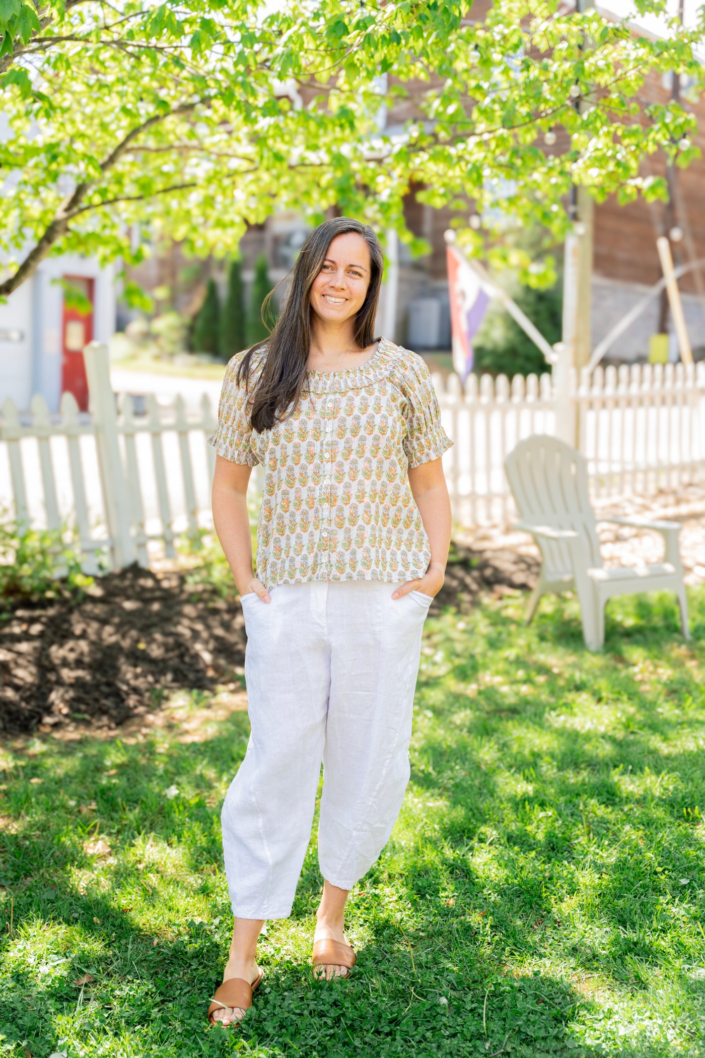 Linen Barrel Pants