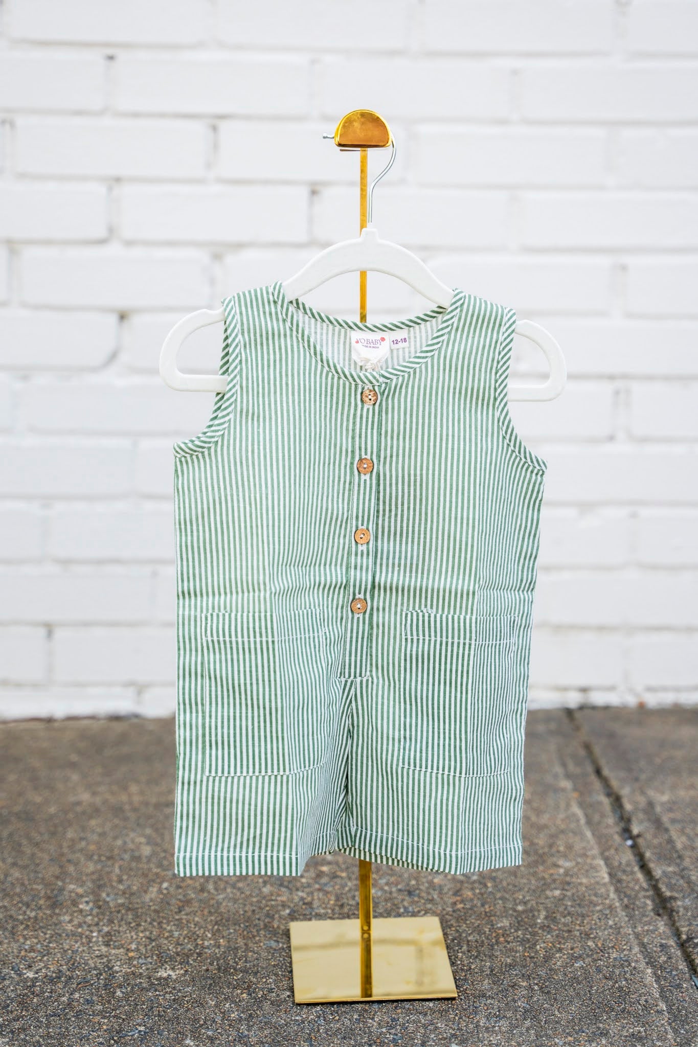 Green Stripe Short Jon Jon