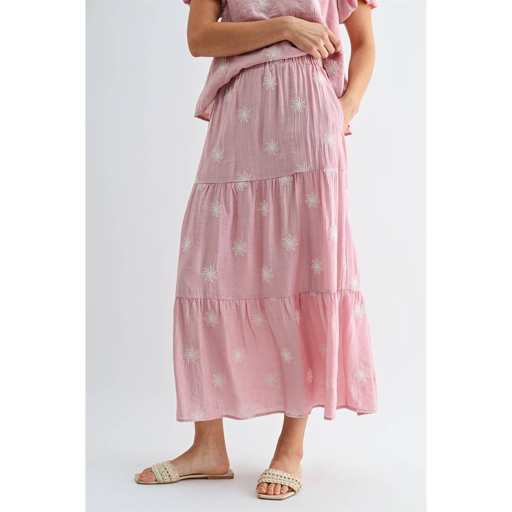 Rosie Embroidered Tiered Skirt