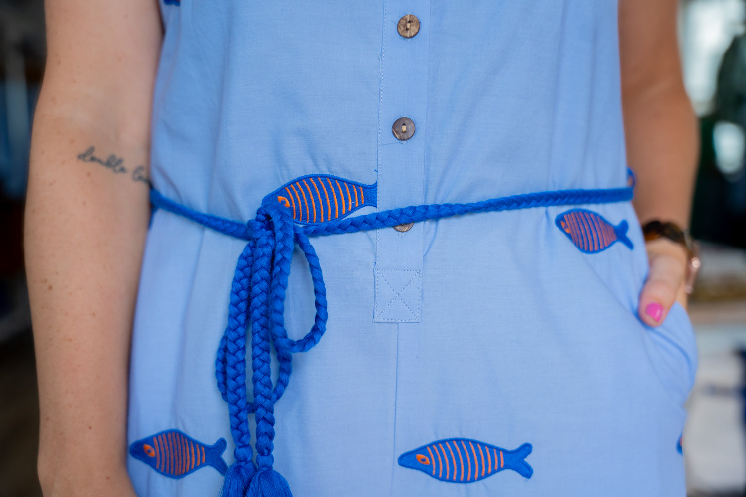 Embroidered Fish Jumpsuit