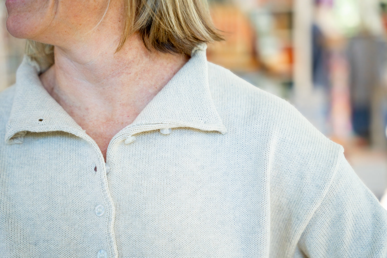 Elisa Classic Button-Up Knit Top