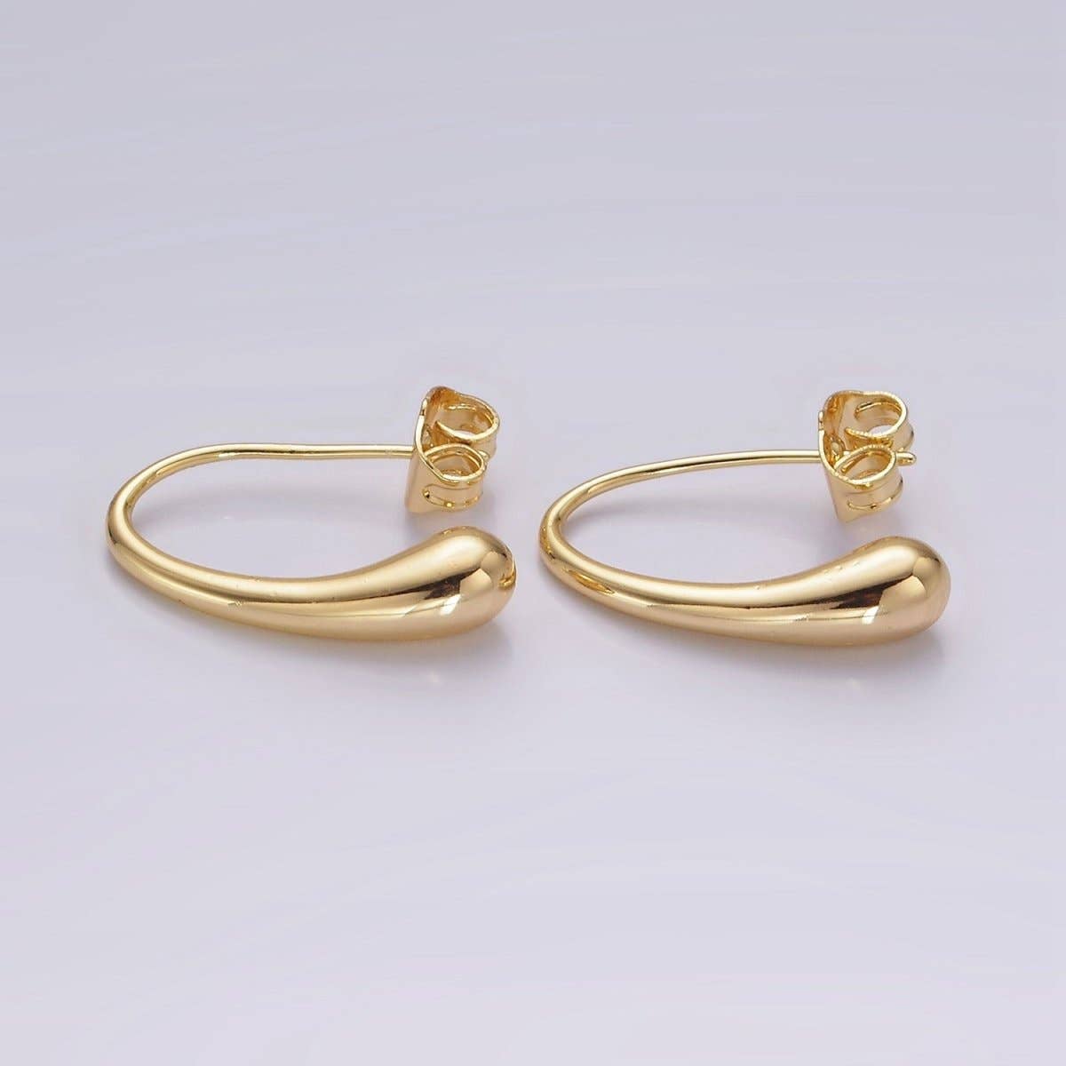 14K Gold Filled 20mm Molten Drop Minimalist French Hook Earrings | AE-966