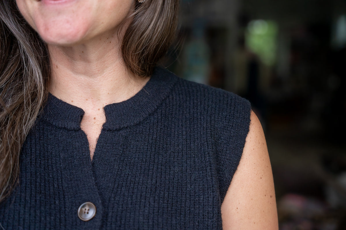 Knit Vest with Removeable Leopard Tie