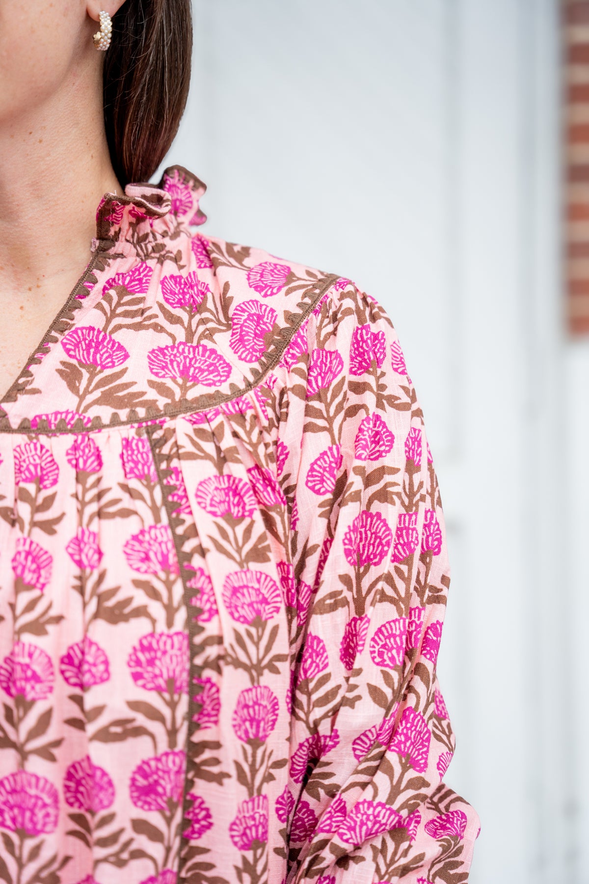 Rose Ruffle Collar Dress
