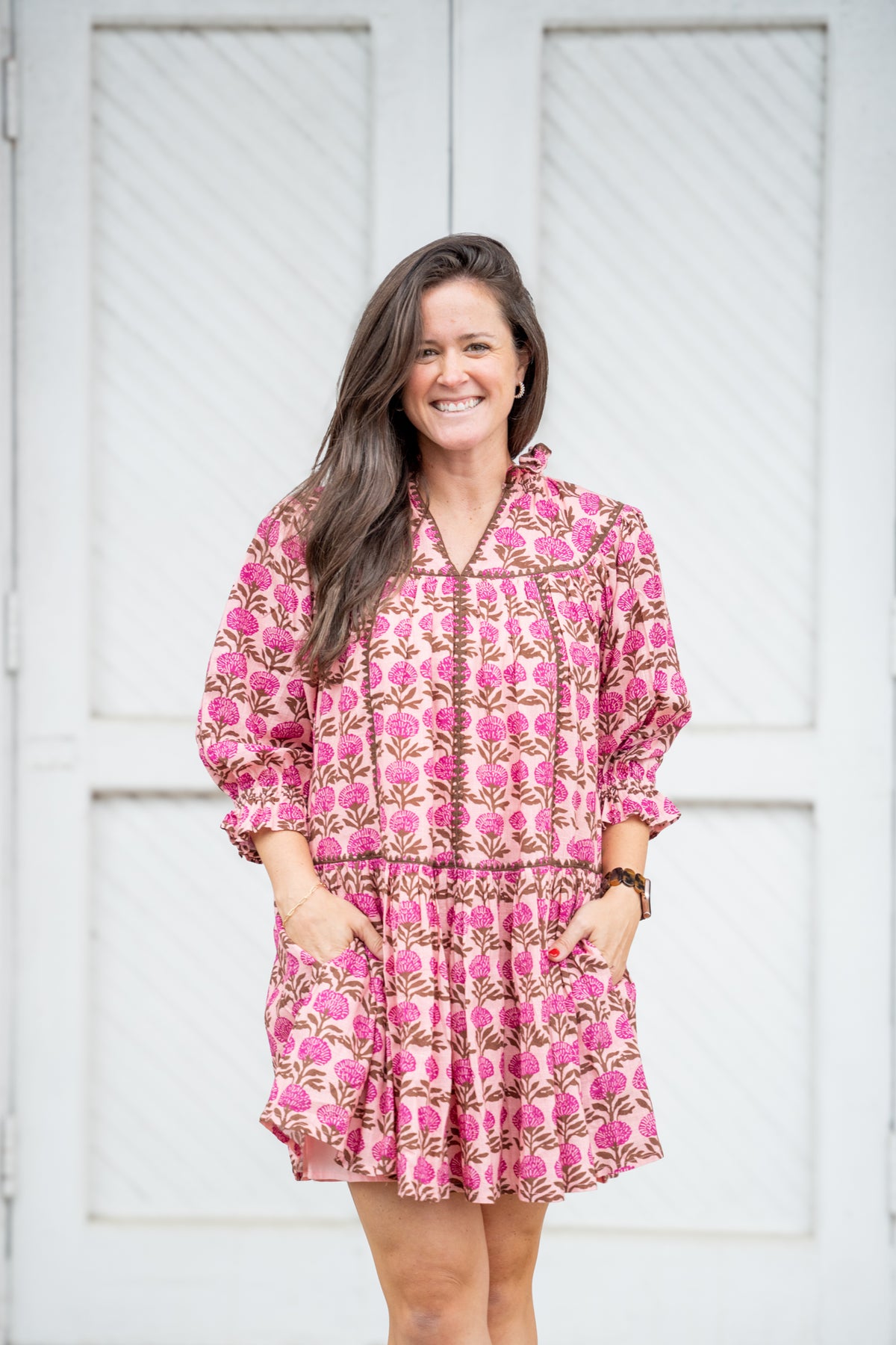 Rose Ruffle Collar Dress