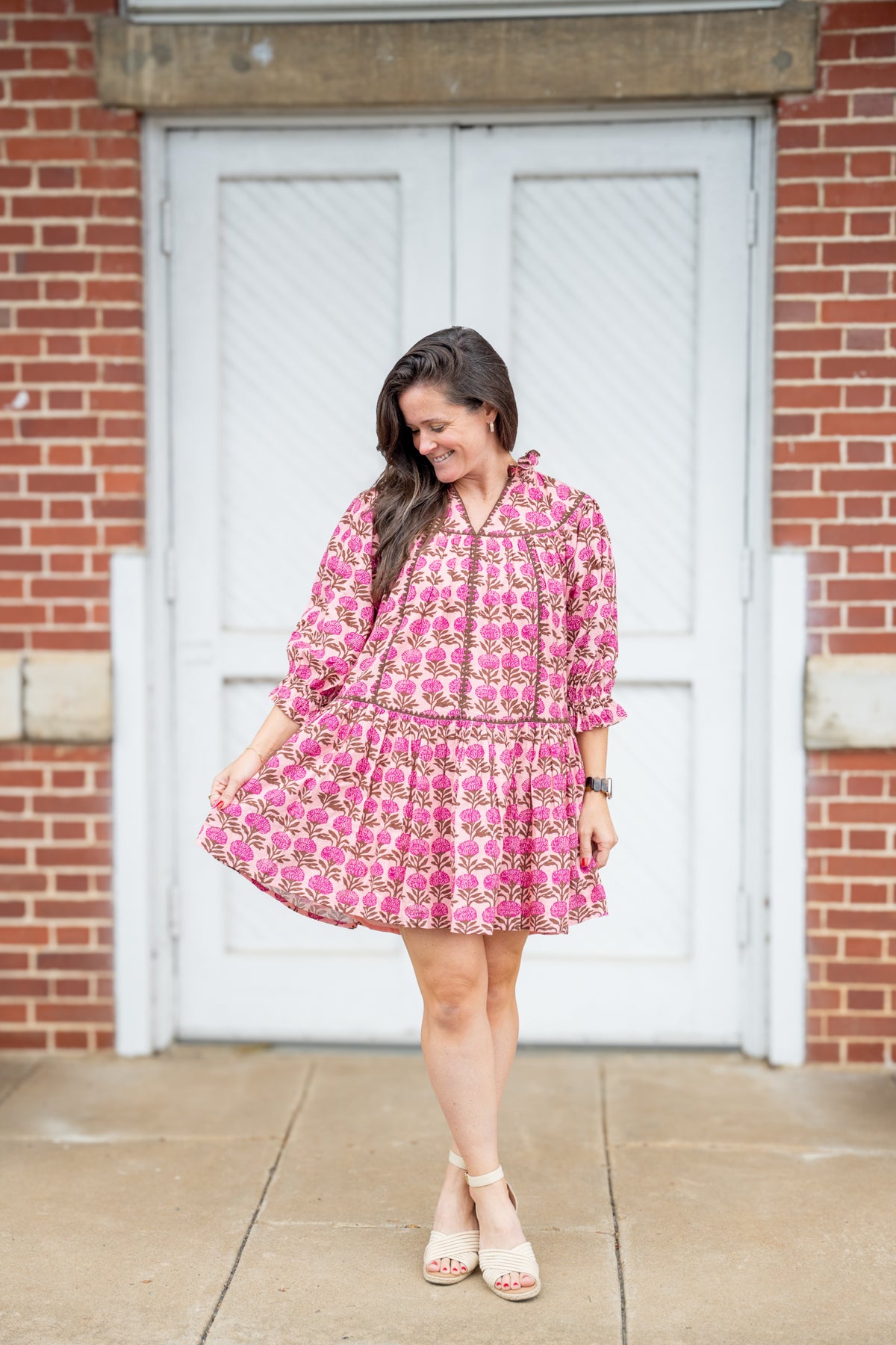 Rose Ruffle Collar Dress
