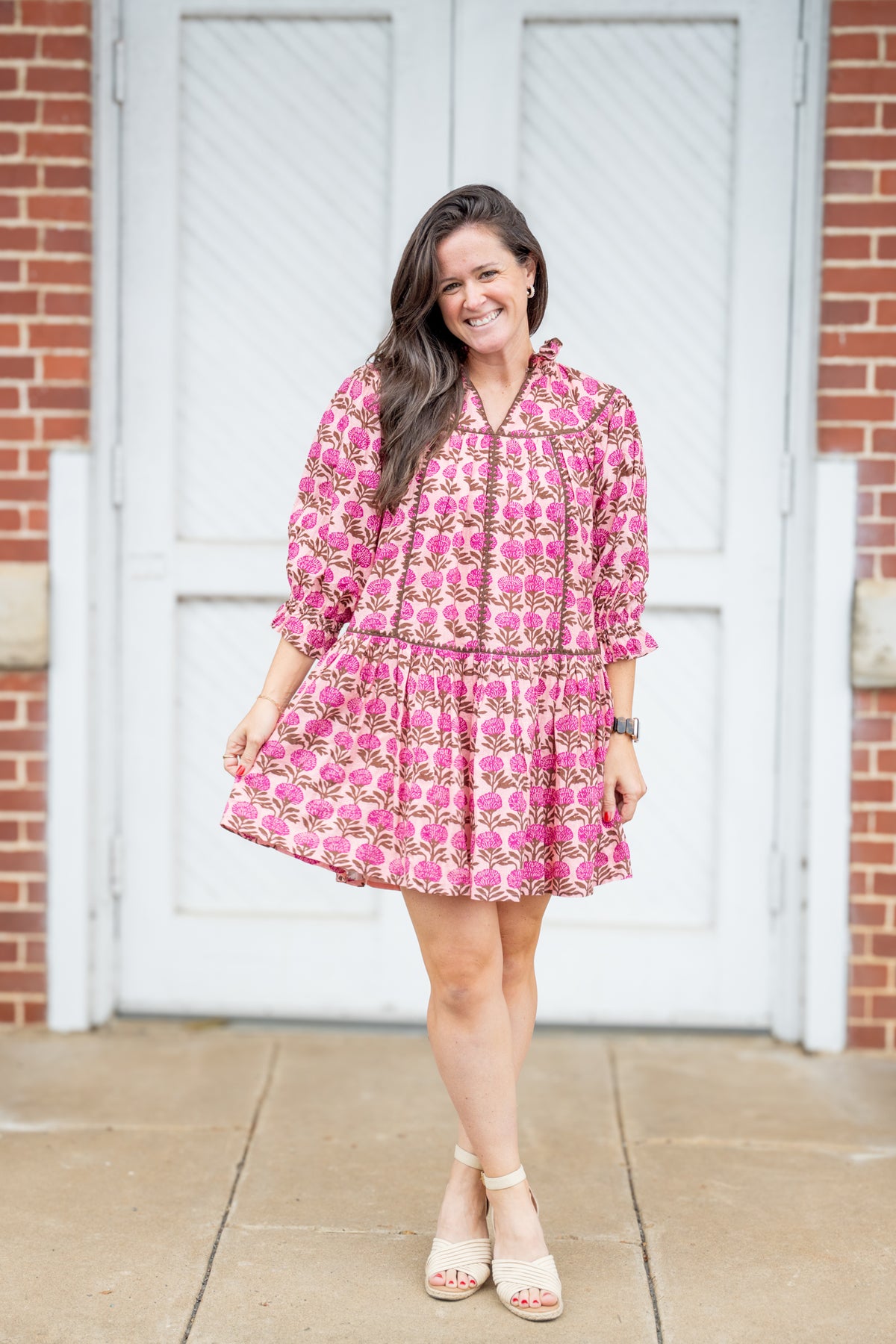 Rose Ruffle Collar Dress