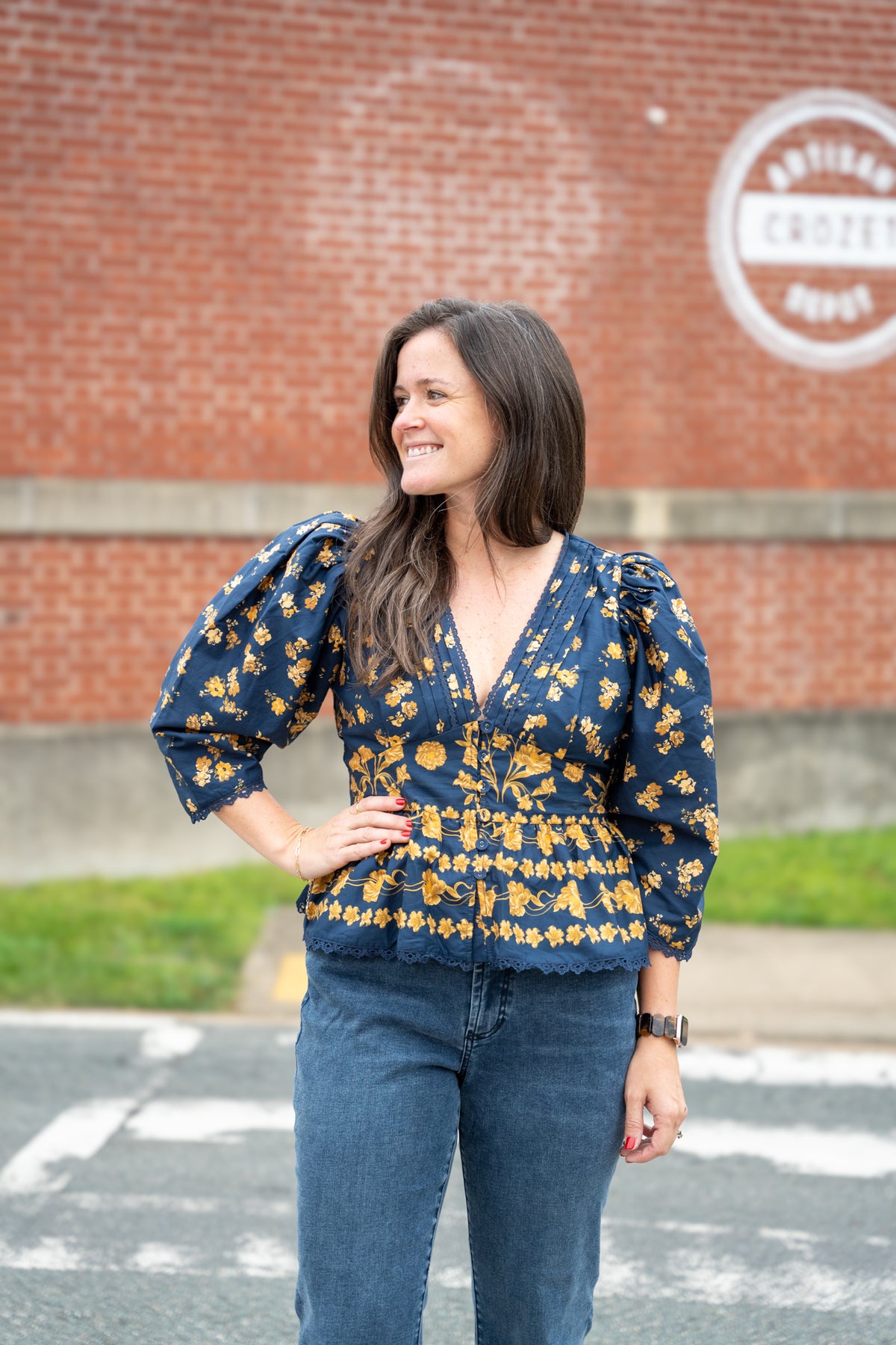 Arya Navy & Gold Blouse