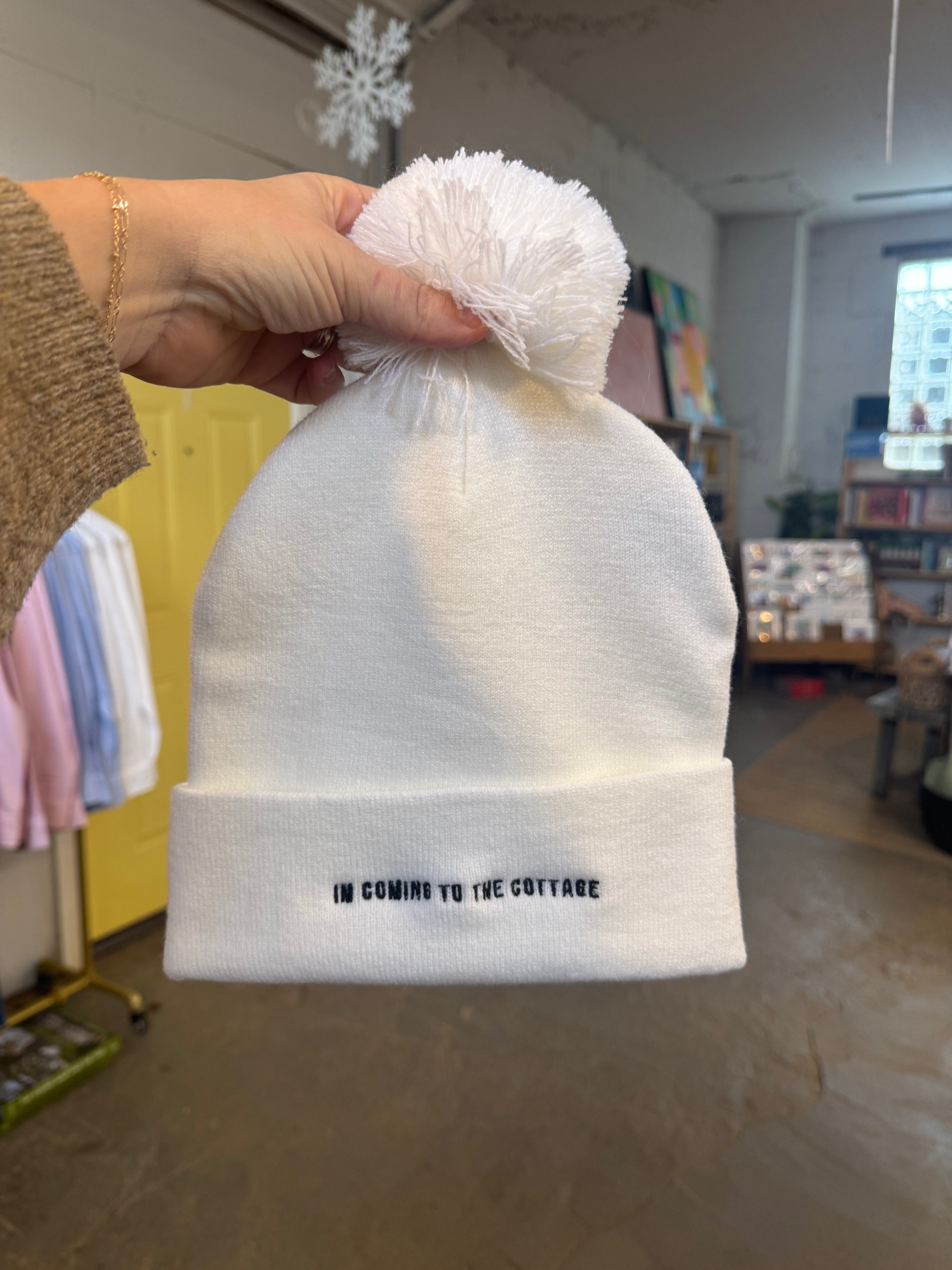 "I'm coming to the Cottage" Pom Beanies