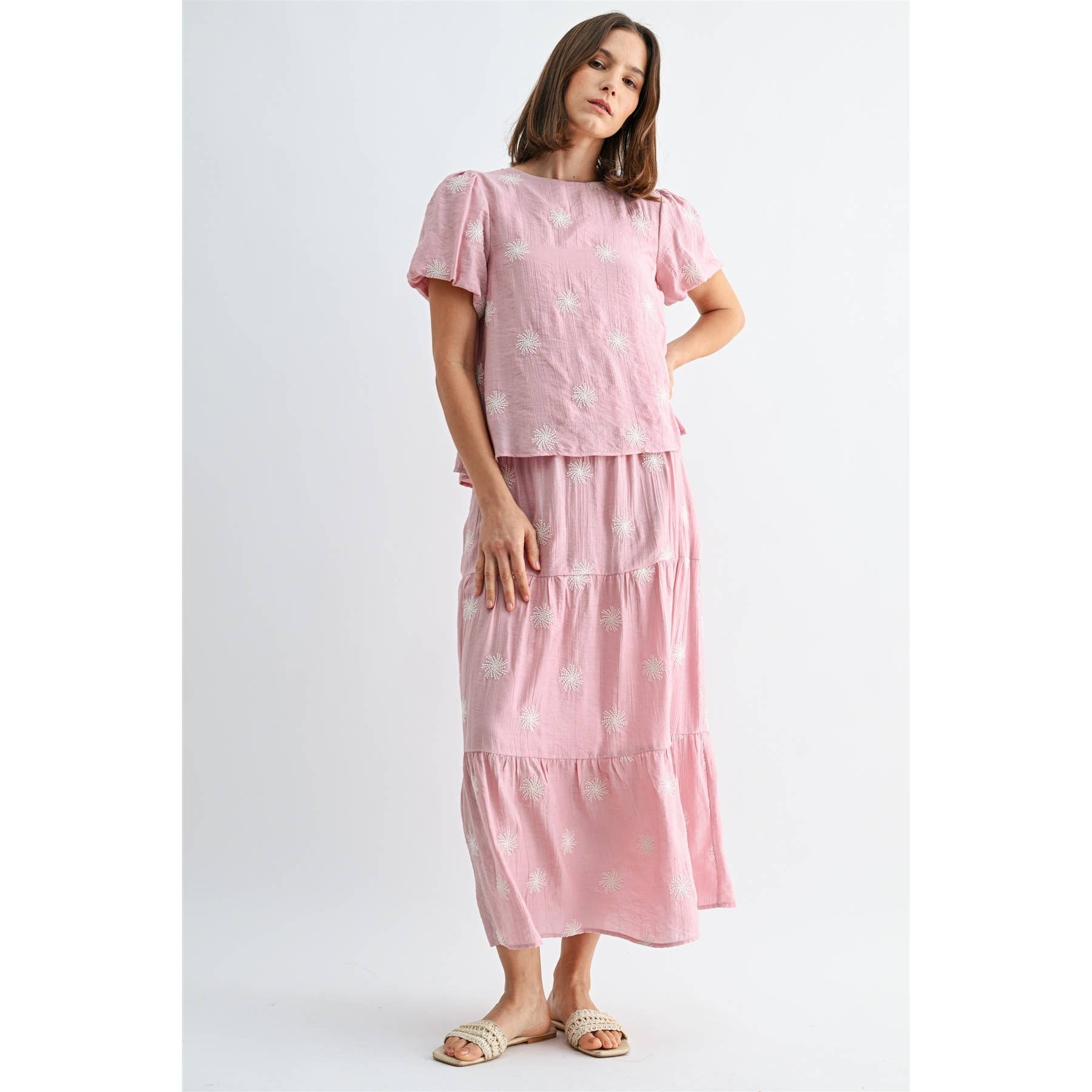 Rosie Embroidered Tiered Skirt