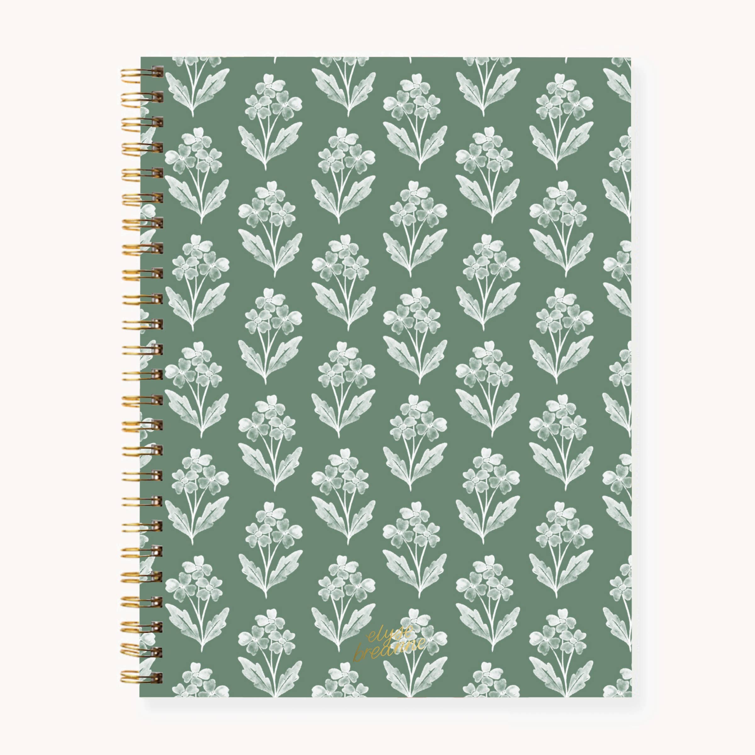 Forget Me Nots Sage Softcover Spiral Notebook