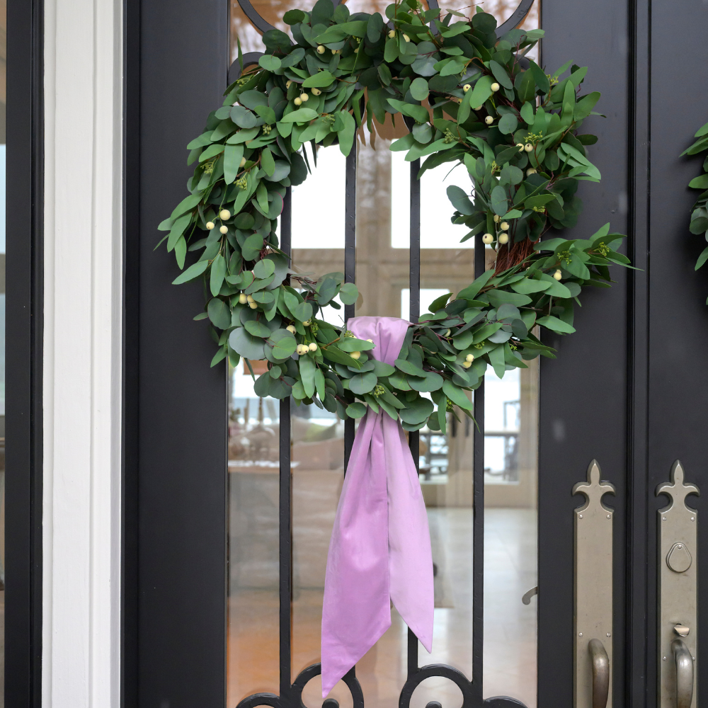 Velvet Bow Wreath Sash