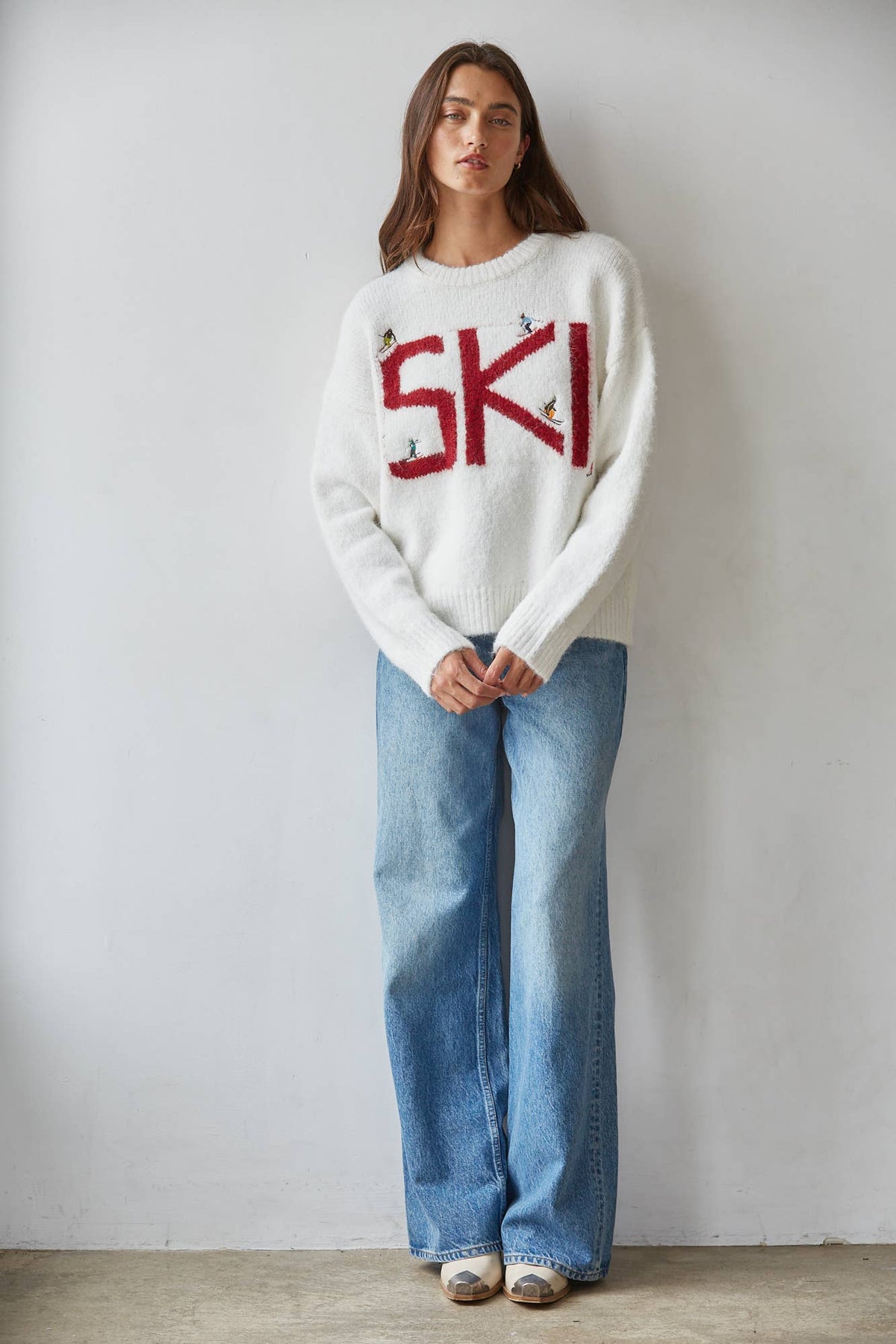 Ivory Ski Graphic Sweater