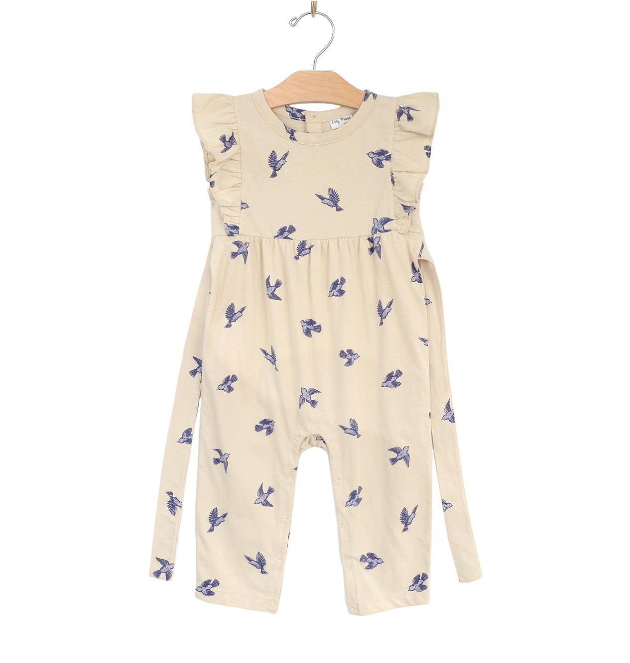 Flutter Long Romper - Bluebirds