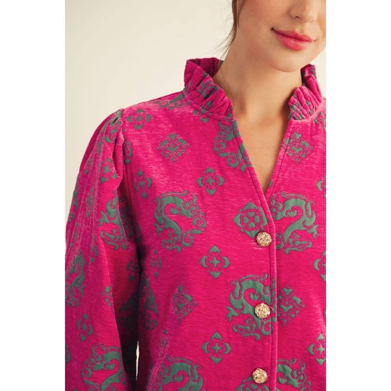 NEW Jacquard Dress: HOT PINK