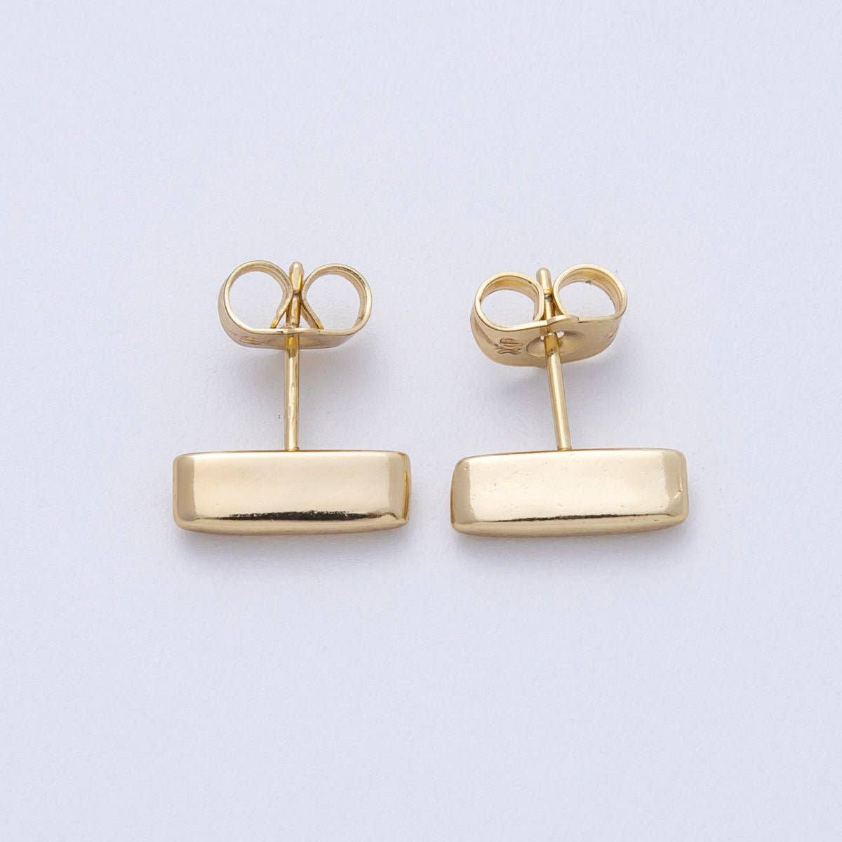 14K Gold Filled 14.5mm Minimalist Rectangular Stud Earrings | Earrings-00026