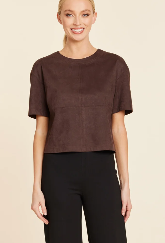 Cropped Faux Suede Top