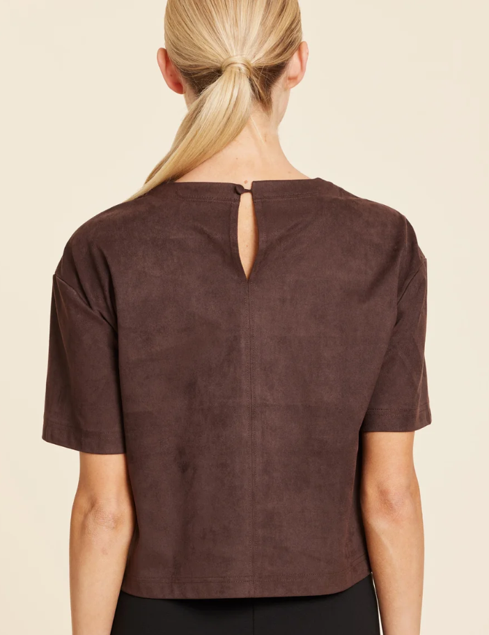Cropped Faux Suede Top