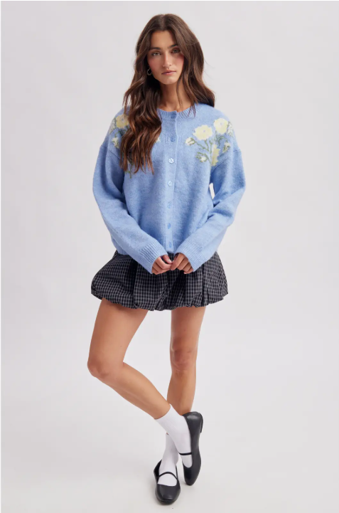 Daisy Blue Floral Cardigan