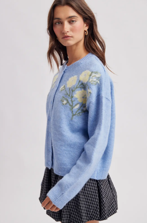 Daisy Blue Floral Cardigan