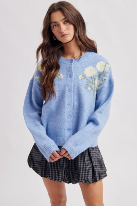 Daisy Blue Floral Cardigan