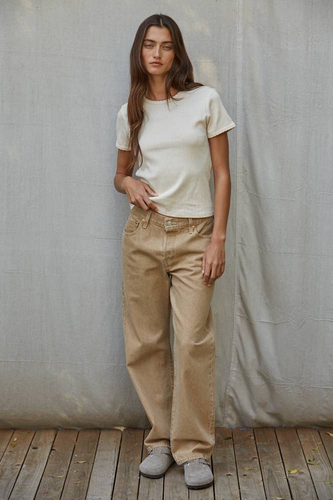 Carrie Cream Pointelle Top