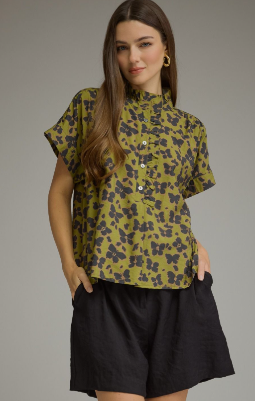 Dinah Ruffle Neck Blouse