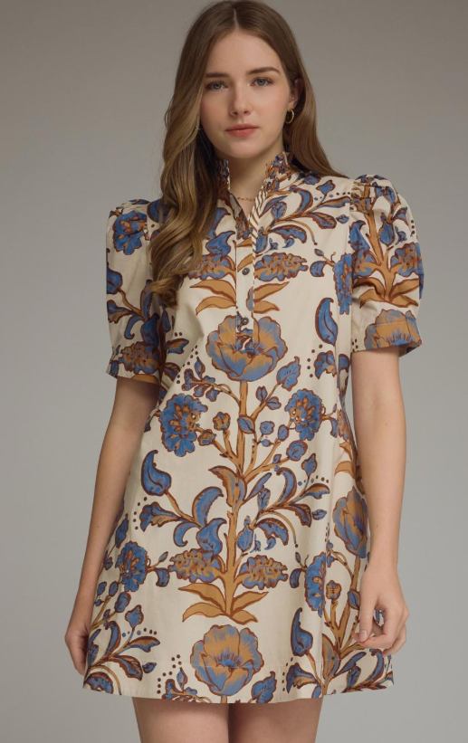 Ecru Tapestry Mini Dress
